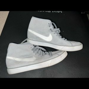 Nike Gray and White High-Top Sneakers